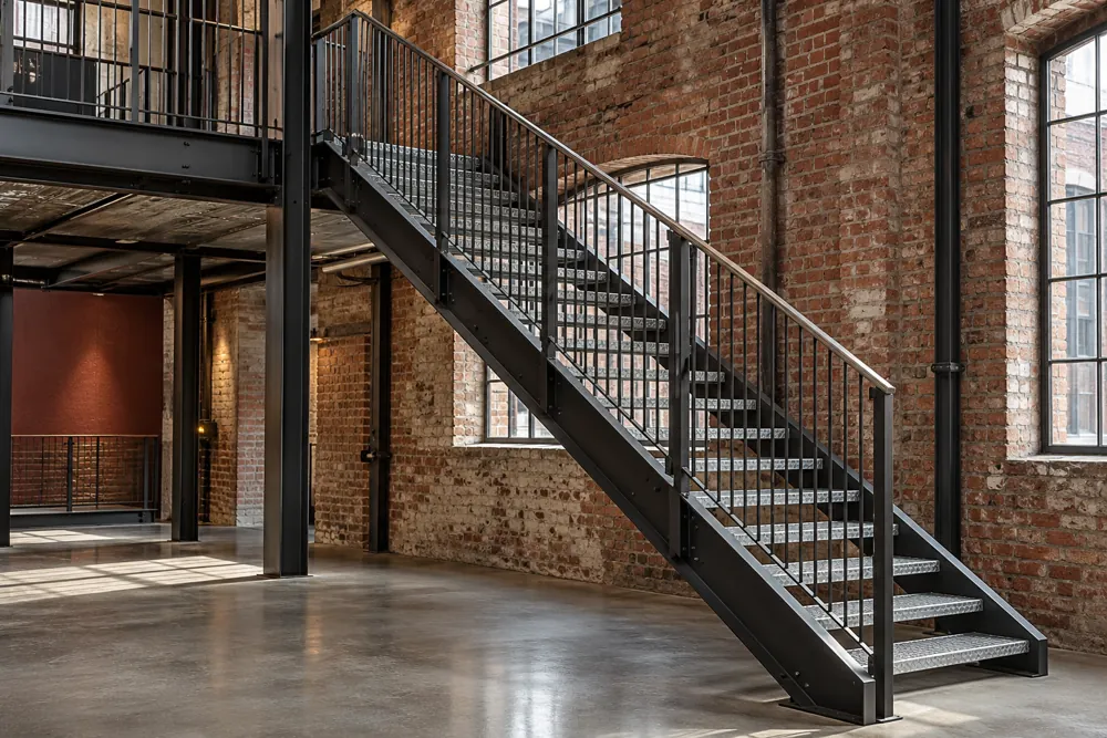 Stairs, balustrades & commercial handrails in a commercial steelwork setting