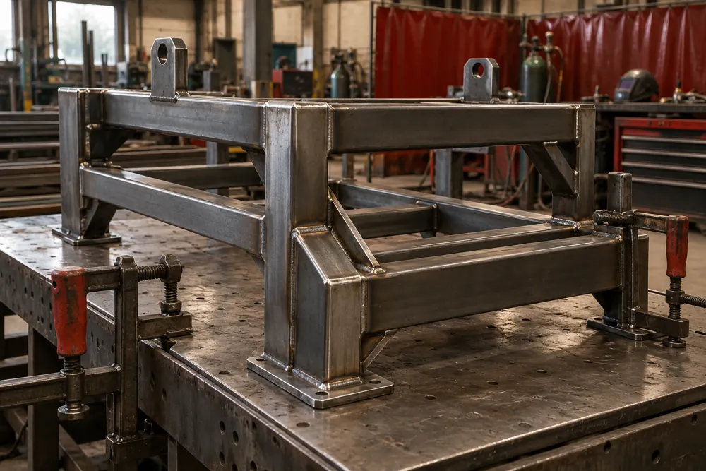 Purpose-made frames & equipment supports in a commercial steelwork setting
