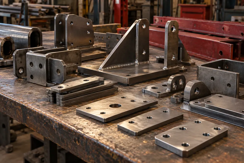Brackets, assemblies & production components in a commercial steelwork setting