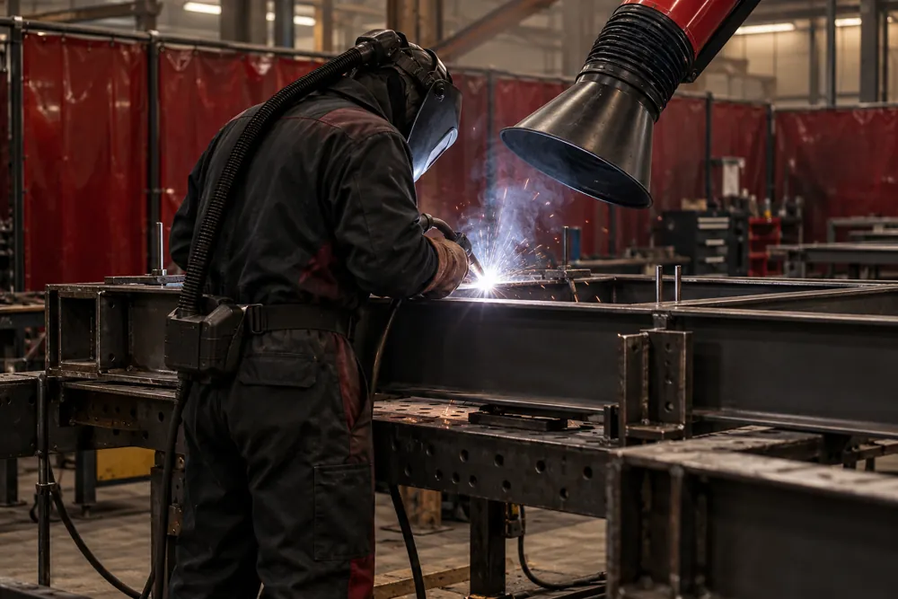 Welded assemblies & assessed repairs in a commercial steelwork setting